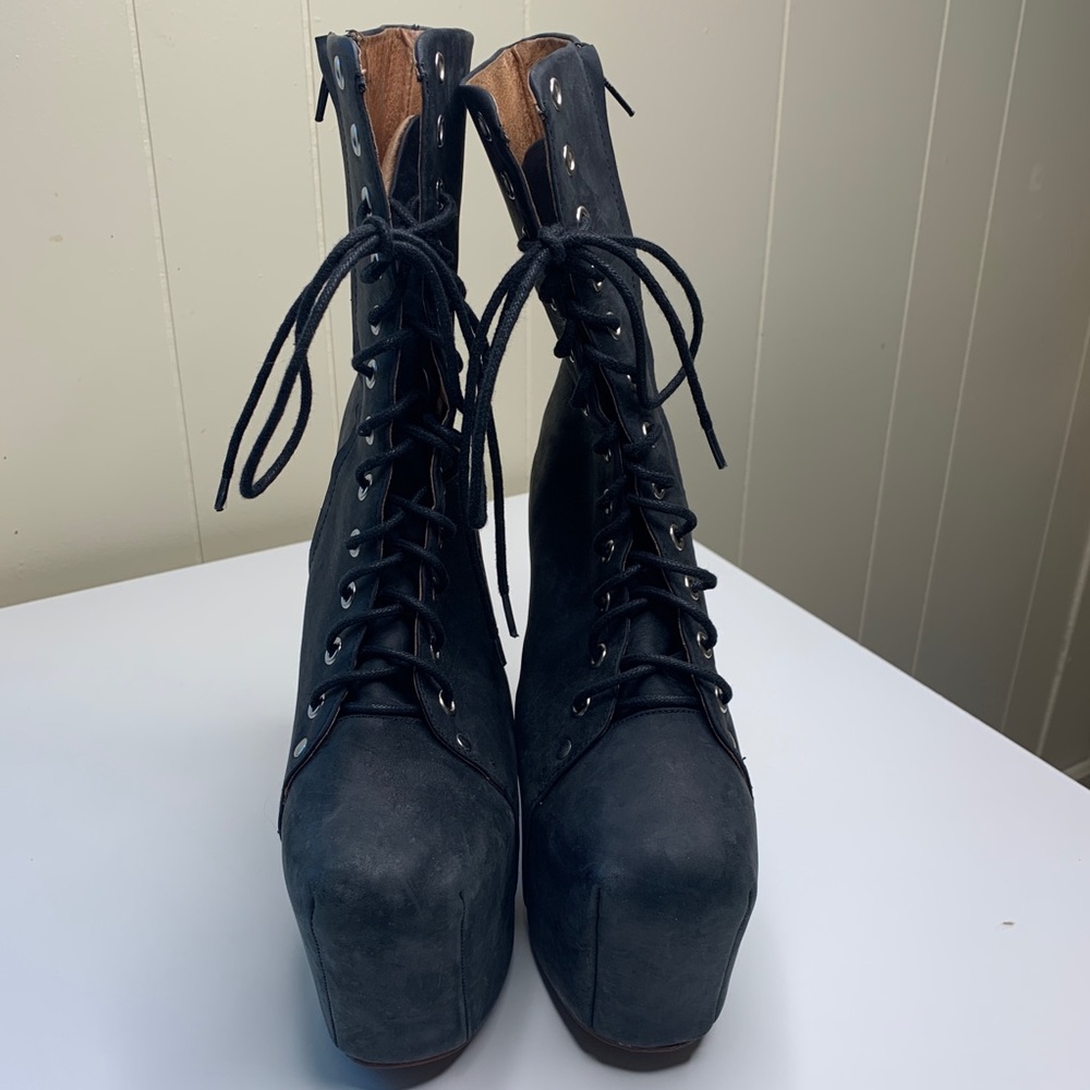 Jeffrey Campbell Black Tall High Lita Boots 8.5 - Picture 8 of 8